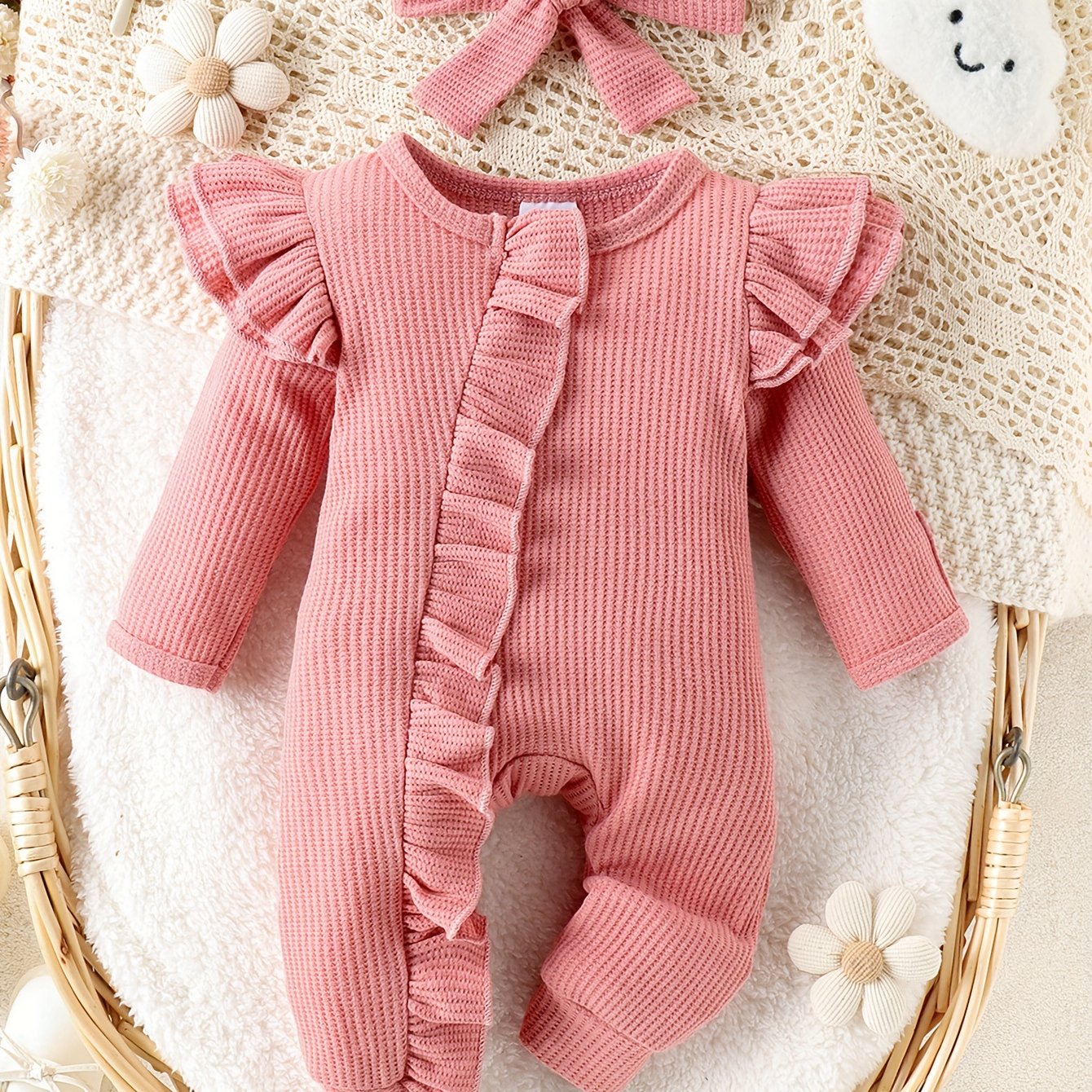 אוברול סריג מתוק לתינוקות דגם שוהם