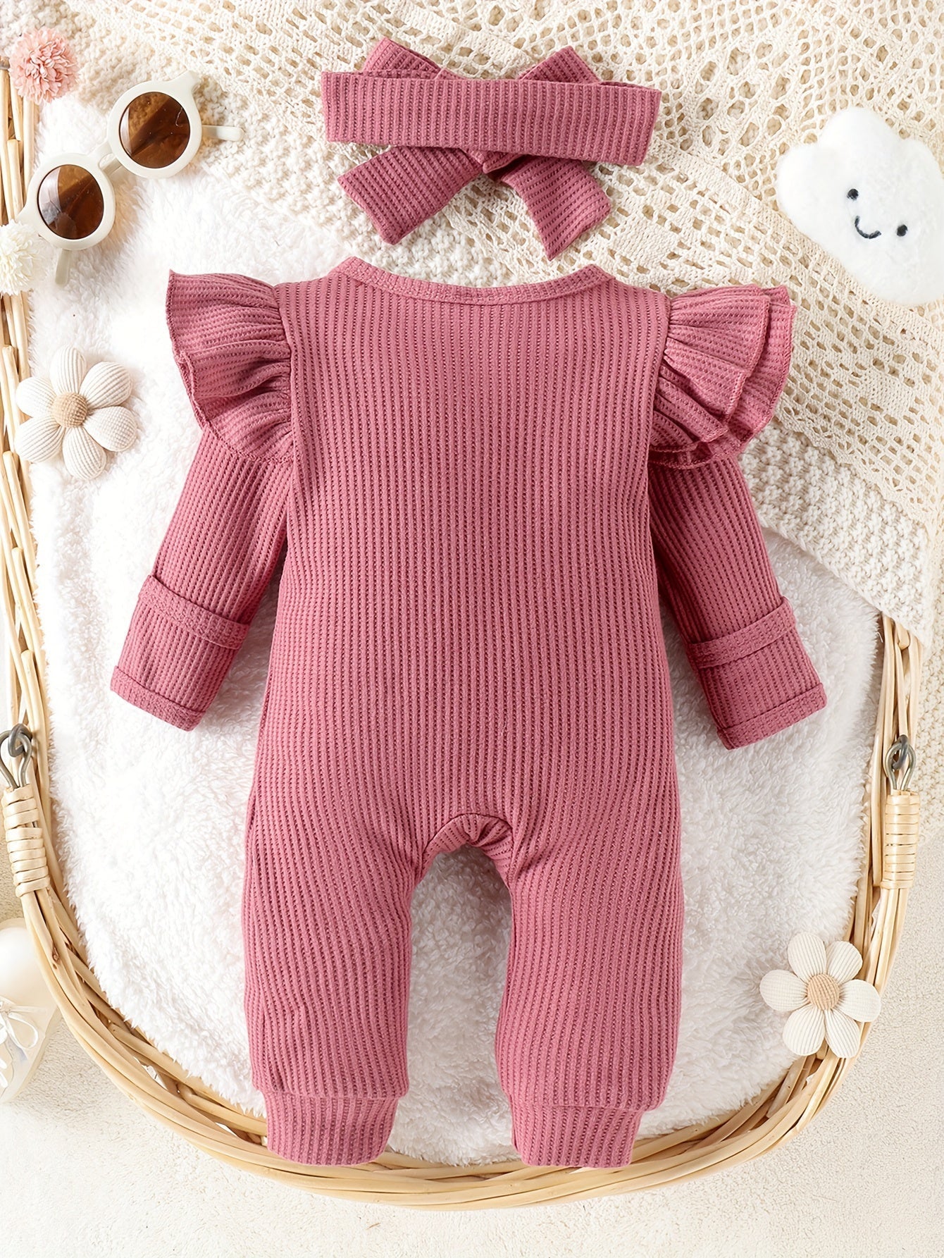 אוברול סריג מתוק לתינוקות דגם שוהם