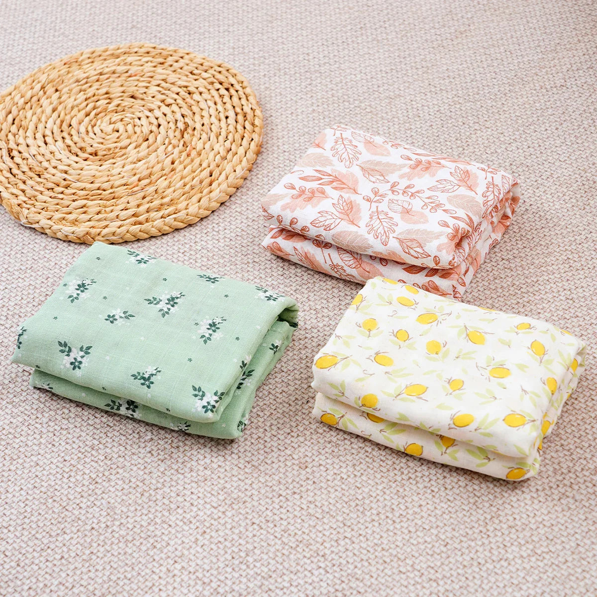 סט 3 שמיכות כותנה קלאסיות