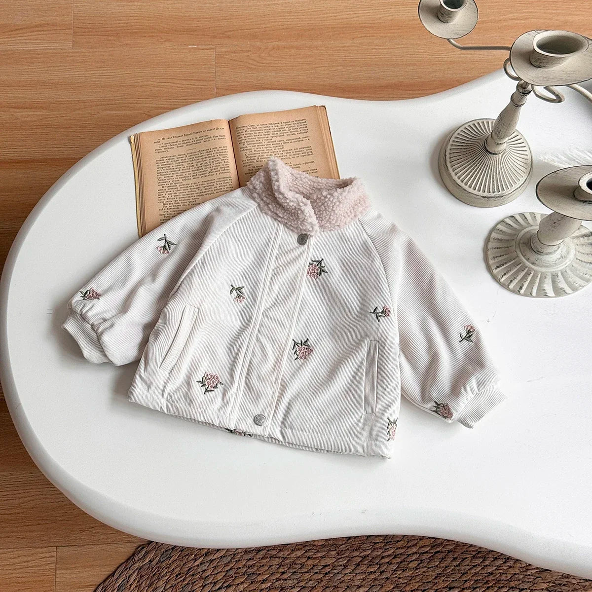 סוודר מקסים בנות דגם פרחים