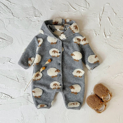 אוברול כותנה דגם כבשים מהמם