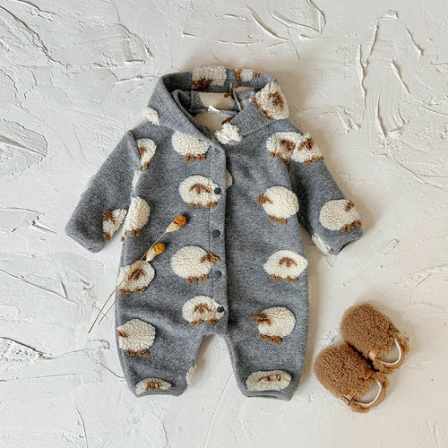 אוברול כותנה דגם כבשים מהמם