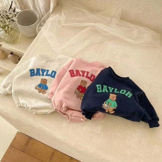 אוברול דובי קטן לתינוק – שרוול ארוך