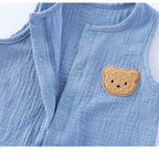 אוברול שרוולים קצרים מכופתר