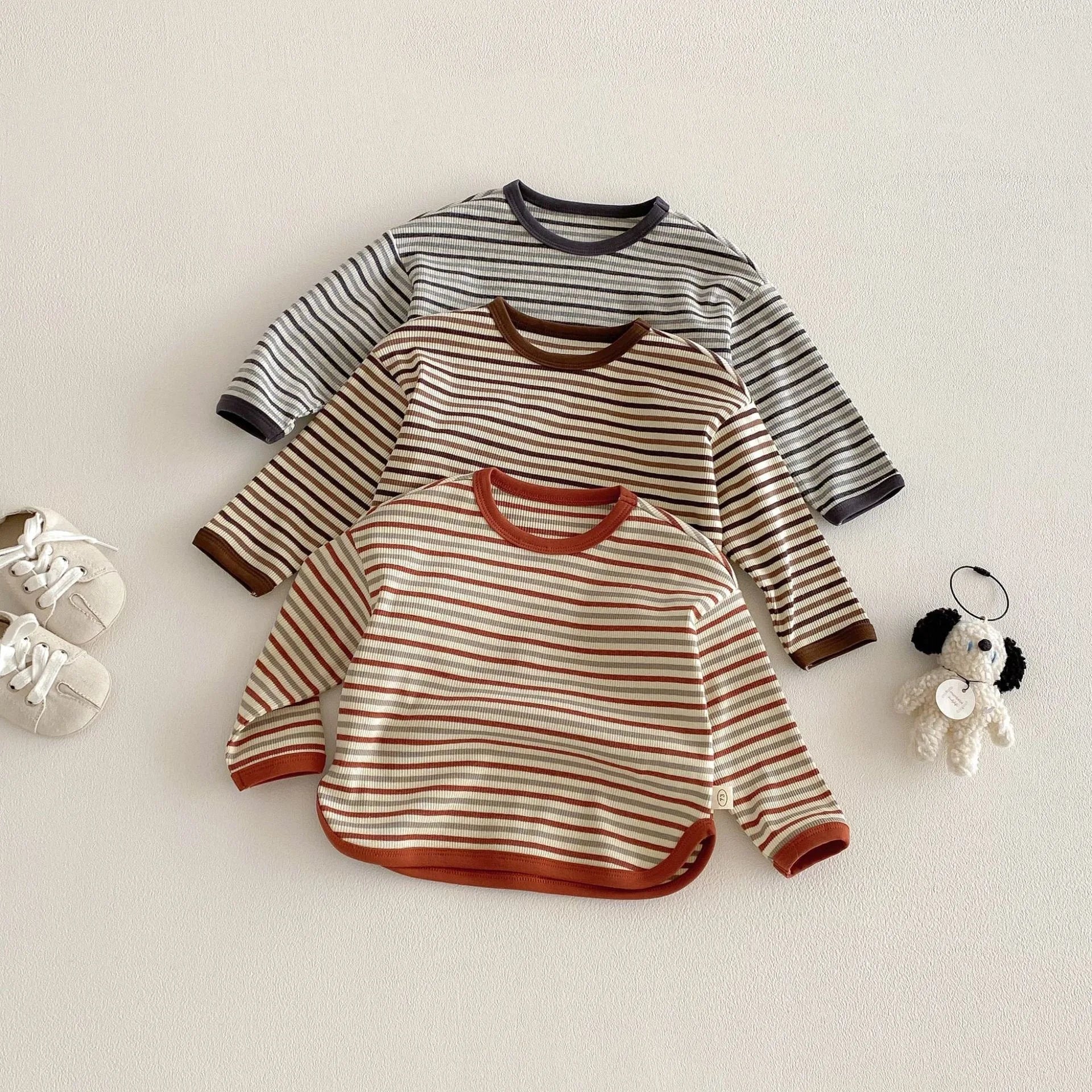 חולצה ארוכה קלאסית פסים