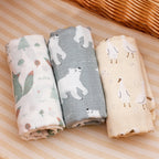 סט 3 שמיכות כותנה קלאסיות